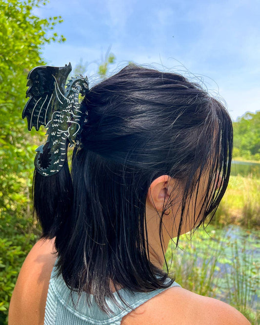 Dragon Hair Claw Clip - Large Black
