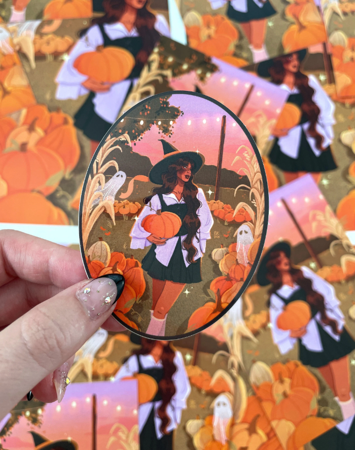 Pumpkin Patch Witch Sticker