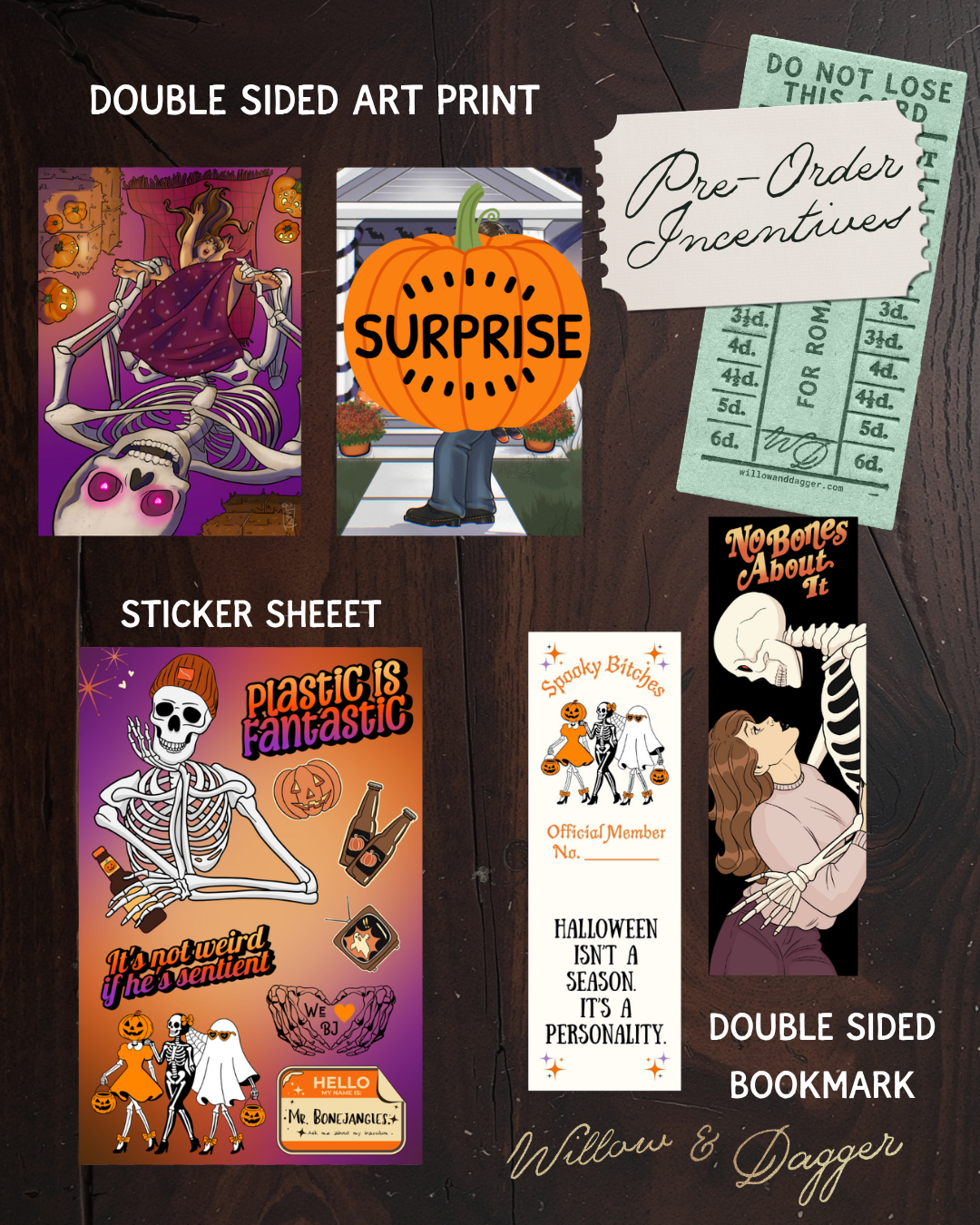 No Bones About It SIGNED PRE-ORDER (Includes Double Sided Art Print, Double Sided Bookmark, Exclusive Sticker Sheet )