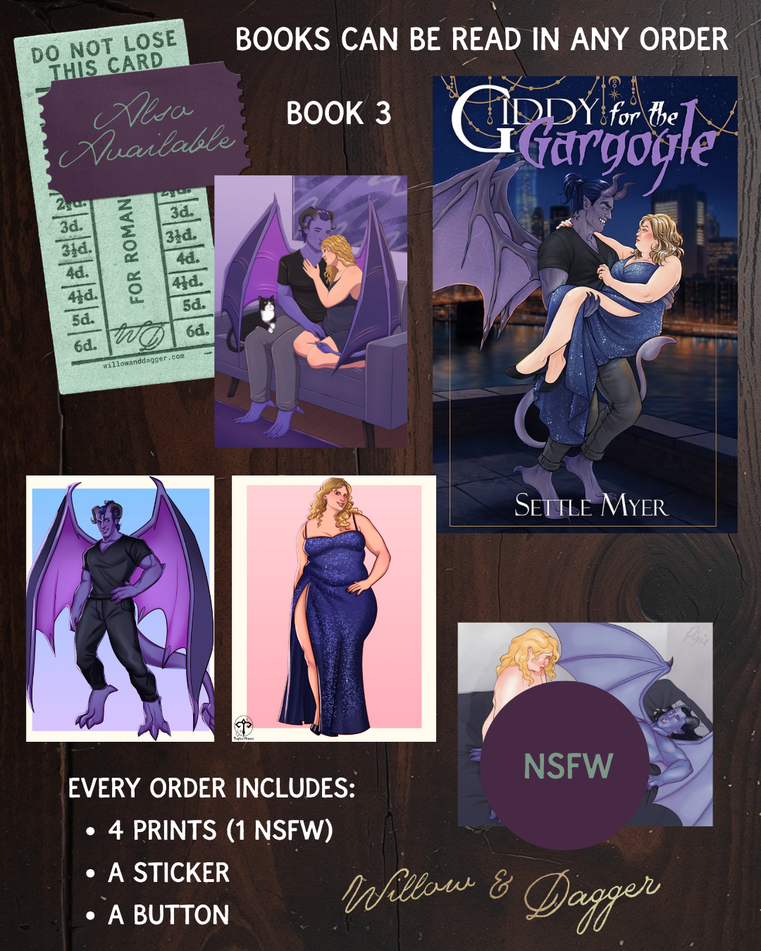 Giddy for the Gargoyle SIGNED PRE-ORDER (includes a Sticker, 4 Art Prints (1 NSFW))