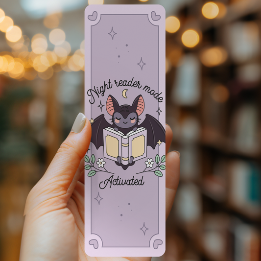 Night Reader Bat Bookmark – Soft Matte Laminated