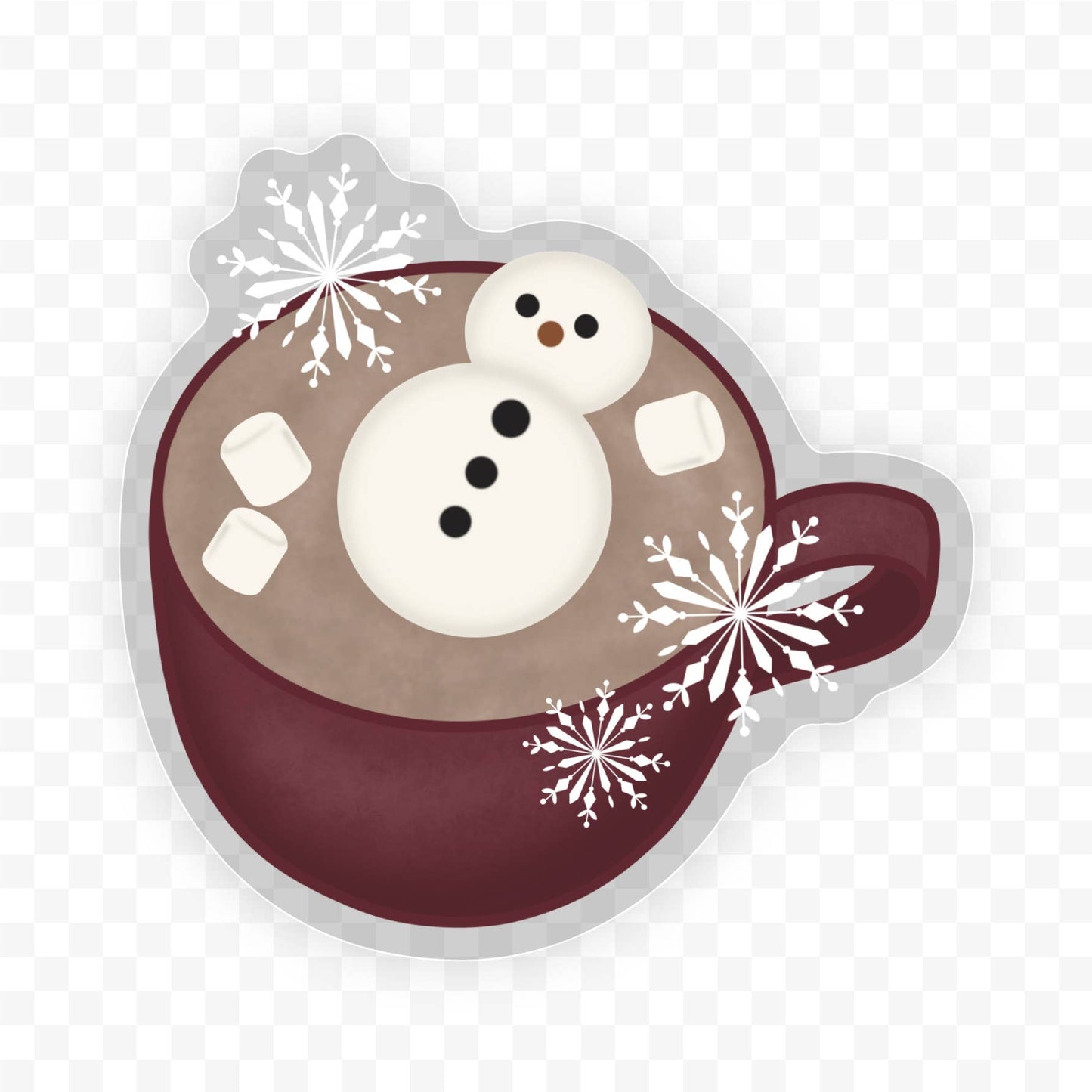 Cozy Snowman Hot Cocoa Waterproof Vinyl Sticker