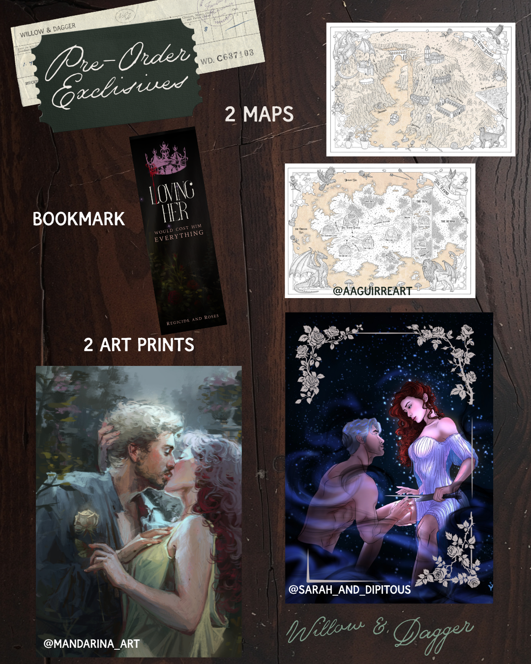 Regicide & Roses SIGNED PRE-ORDER (includes 2 Art-Prints, 2 Maps, and a Bookmark)