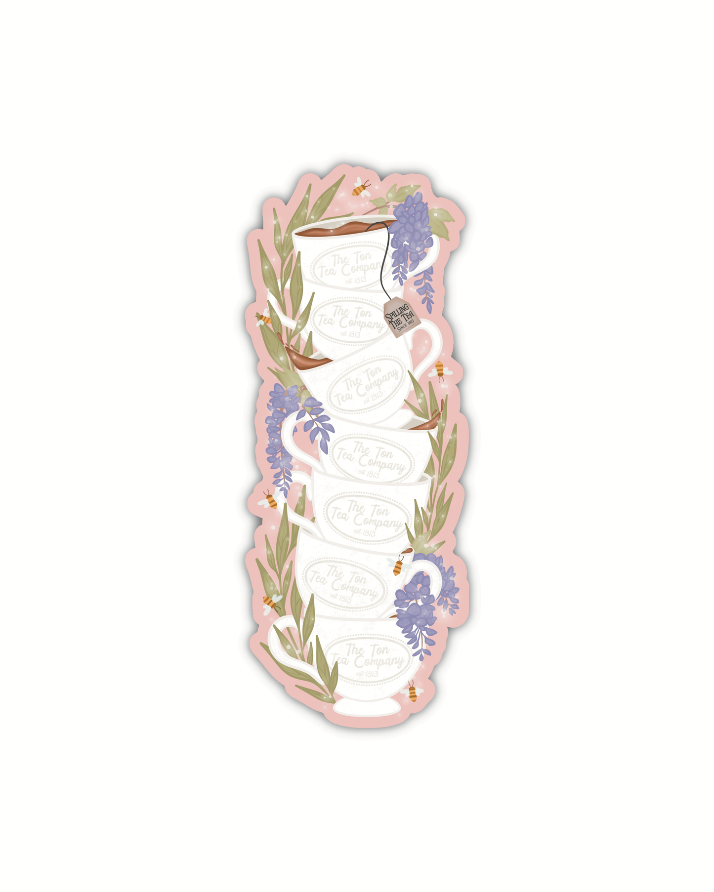 The Ton Regency Teacup Stack Die-Cut Bookmark