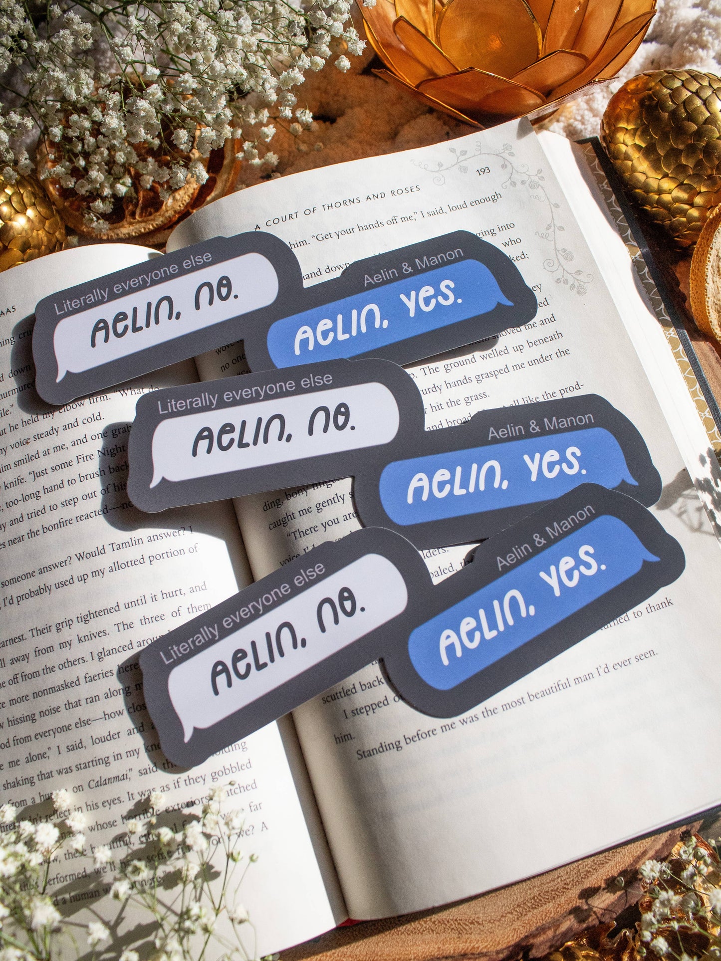 Aelin, No / Aelin, Yes Text Bubble Bookmark | Thone of Glass