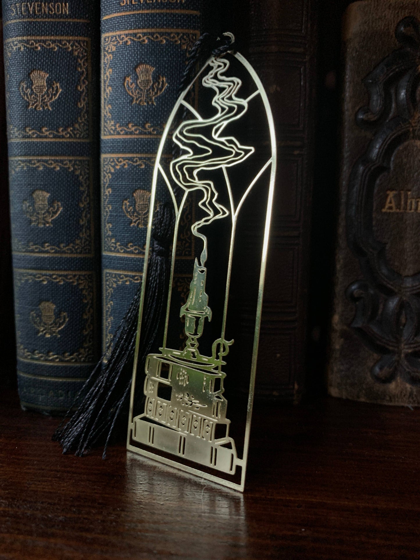 Cathedral Candlestick Metal Brass Bookmark
