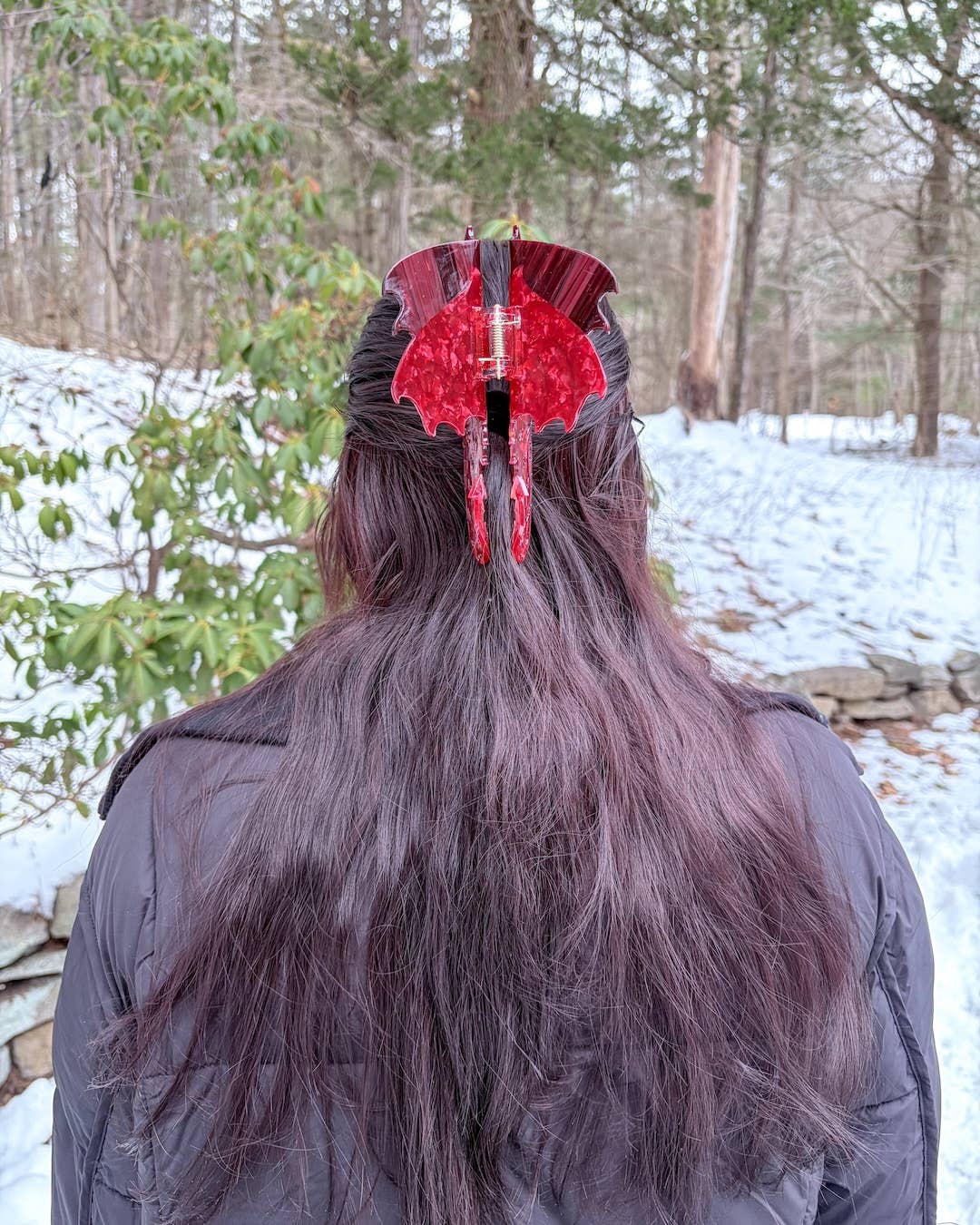 Dragon Hair Claw Clip - Large Red