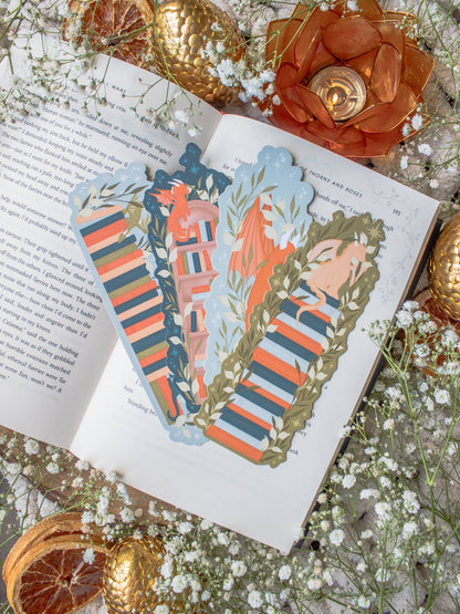 Arched Bookshelf Little Book Dragons Fantasy Bookmark