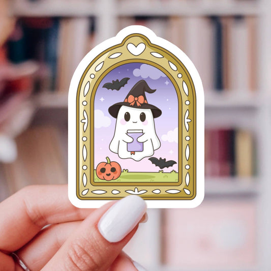 Ghost Portrait Sticker – Glossy Vinyl 