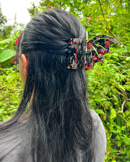Bat Wing Hair Claw Clip - Red