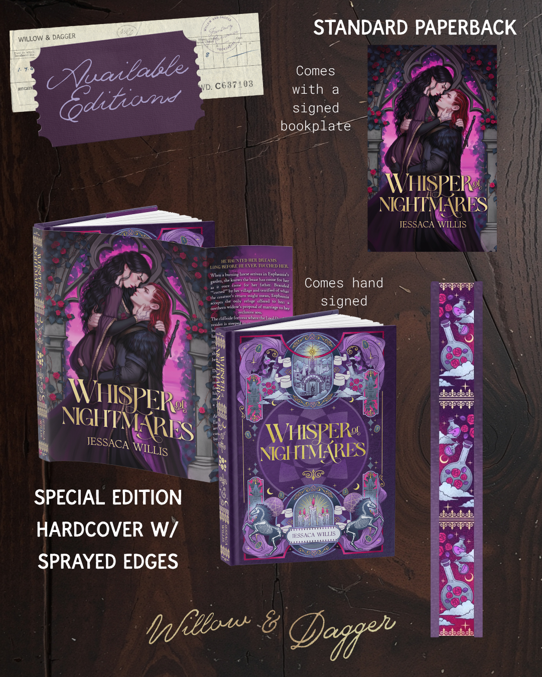 Whisper of Nightmares SIGNED PRE-ORDER (includes 3 Art Prints, Sticker, Double Sided Bookmark)