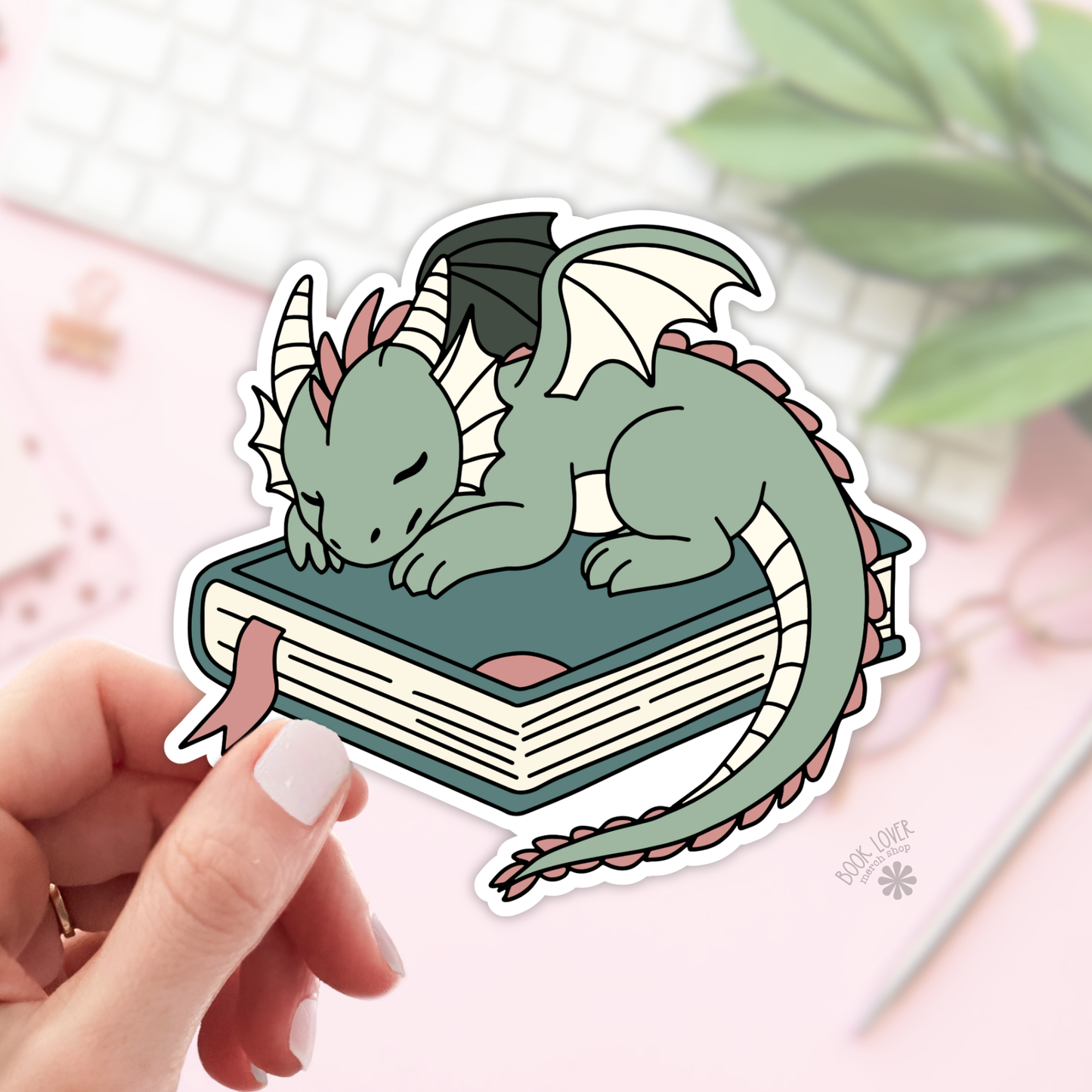Dragon Book Fantasy Girlie Sticker