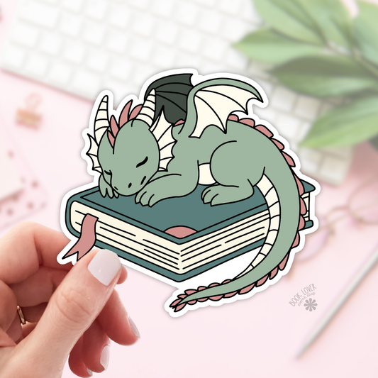 Dragon Book Fantasy Girlie Sticker