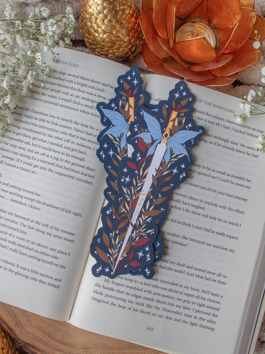Navy Faerie Dagger Die-Cut Bookmark