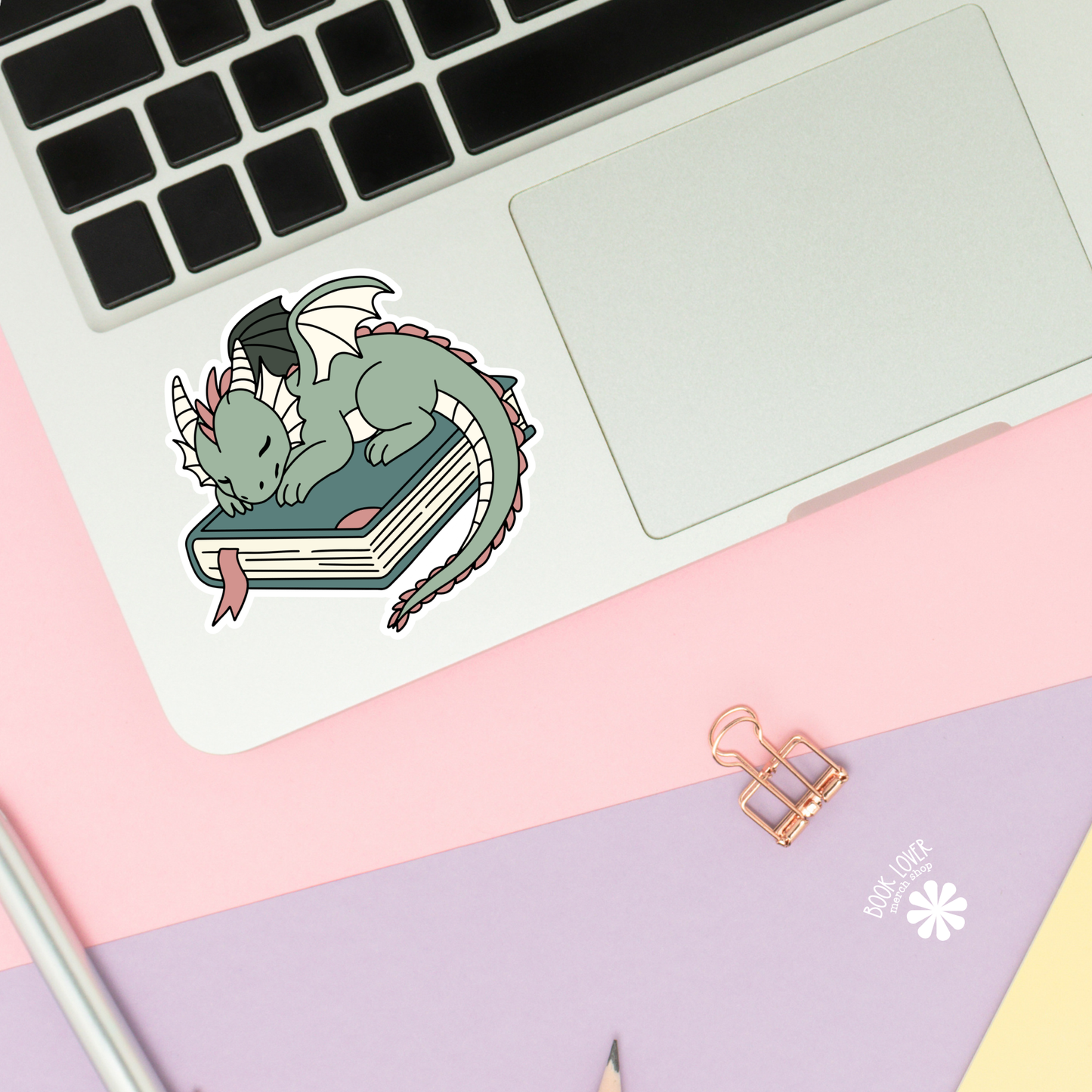 Dragon Book Fantasy Girlie Sticker