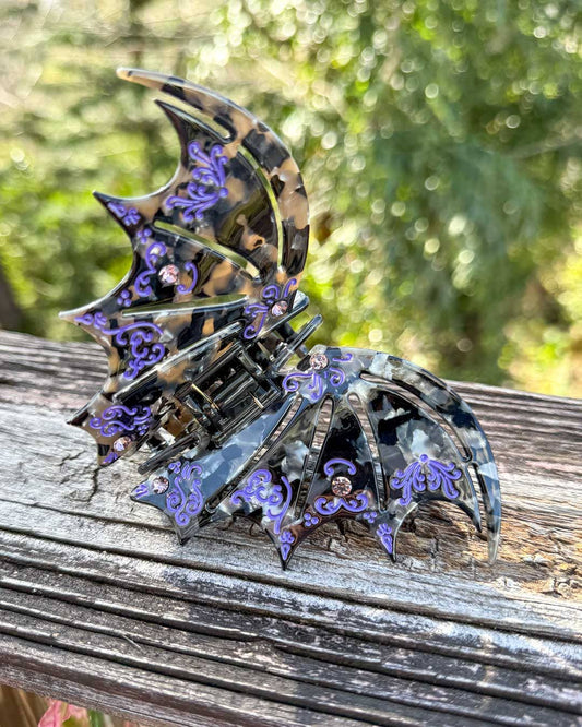 Bat Wing Hair Claw Clip - Violet