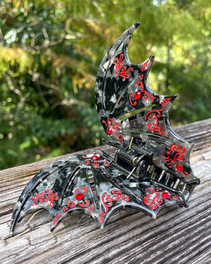 Bat Wing Hair Claw Clip - Red