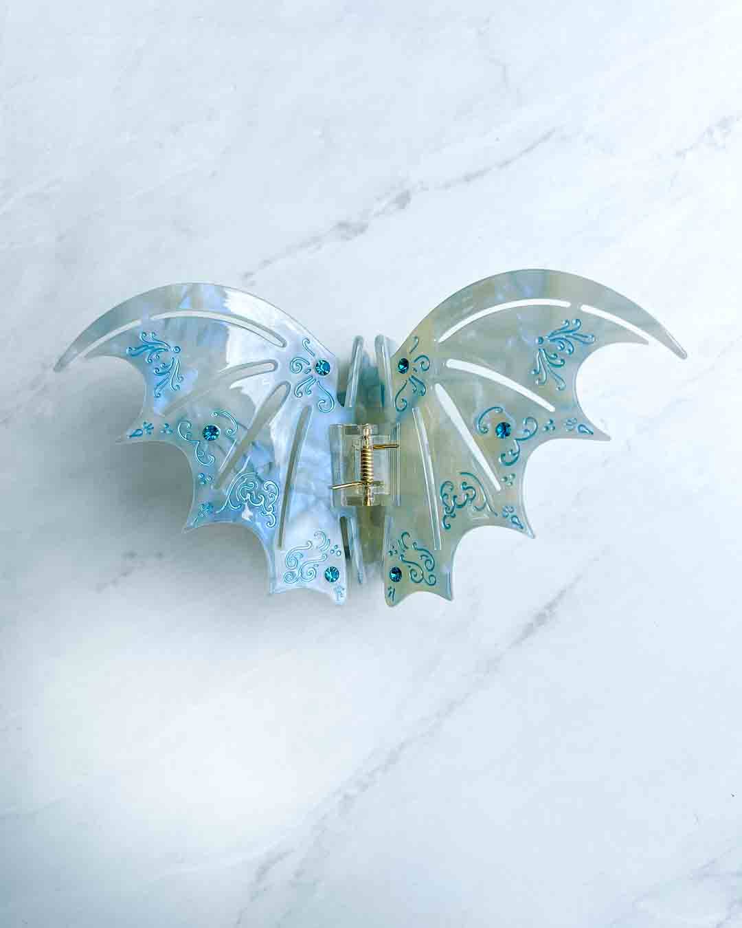 Bat Wing Hair Claw Clip - Pastel Blue