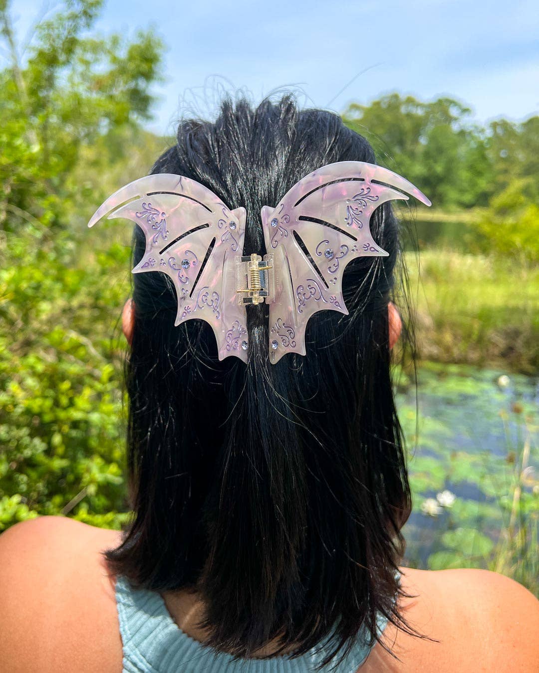 Bat Wing Hair Claw Clip - Pastel Violet