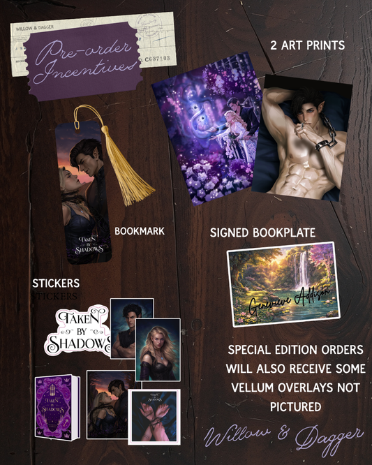 Taken by Shadows SIGNED BOOOKPLATE Pre-Order (Includes 2 Art Prints, Stickers, and a Bookmark)