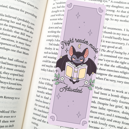 Night Reader Bat Bookmark – Soft Matte Laminated 