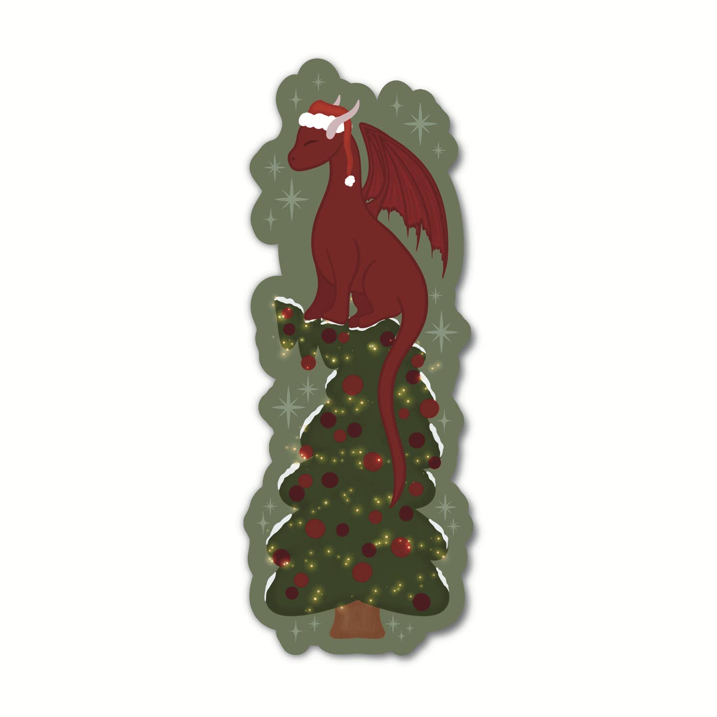 Christmas Tree Dragon Die-Cut Bookmark image 0