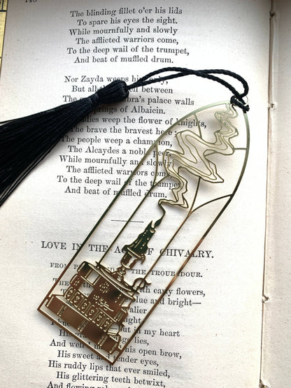 Cathedral Candlestick Metal Brass Bookmark