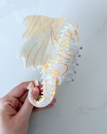 Dragon Hair Claw Clip - Cream