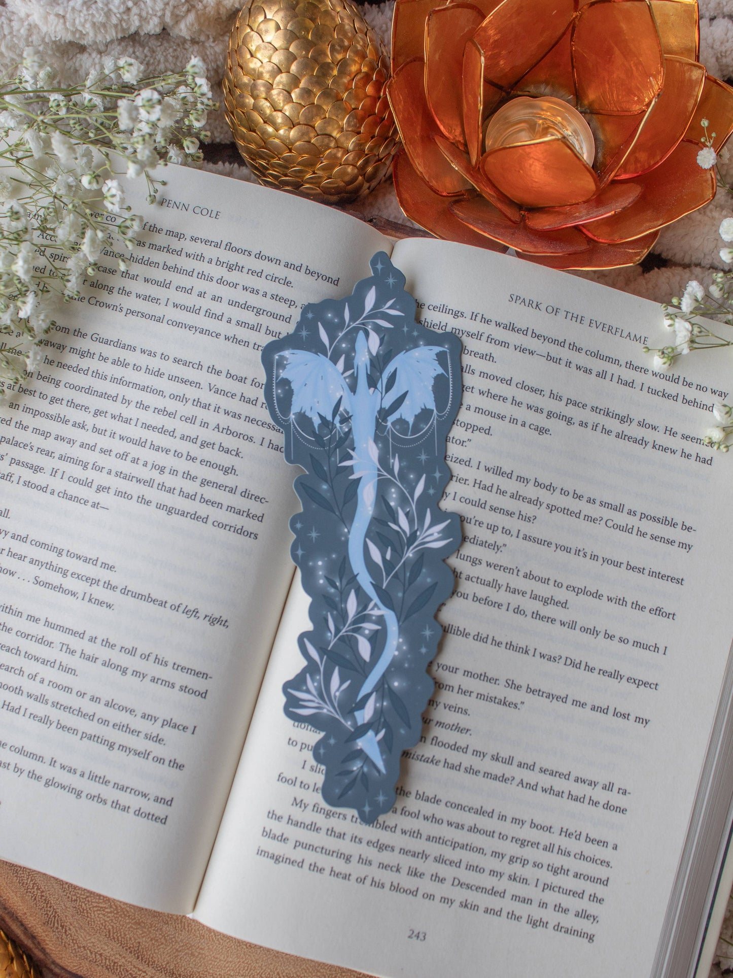 When the Moon Hatched Moonplume Dragon Die-Cut Bookmark