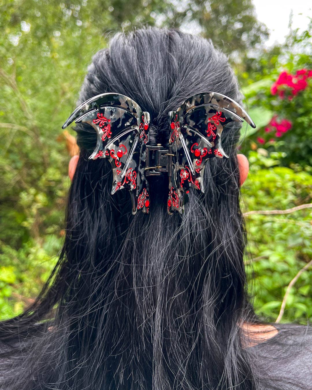 Bat Wing Hair Claw Clip - Red