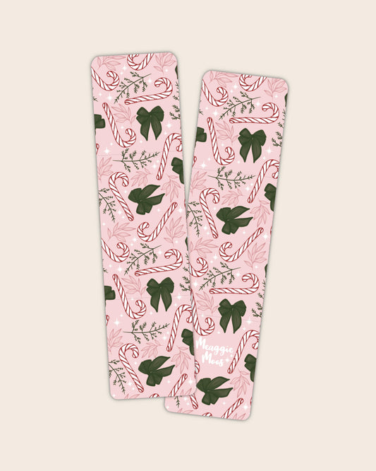 Candy Cane Bows Christmas Bookmark | Glossy