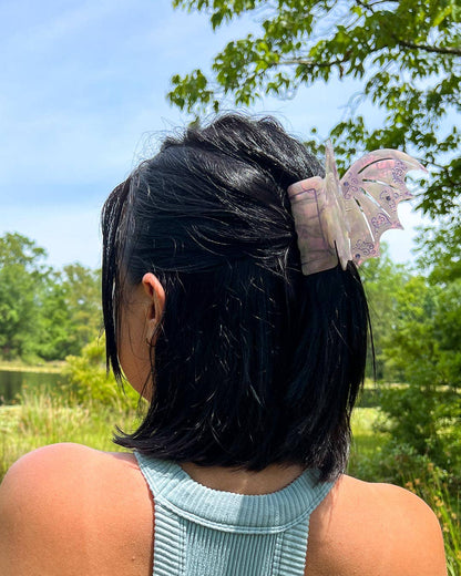 Bat Wing Hair Claw Clip - Pastel Violet