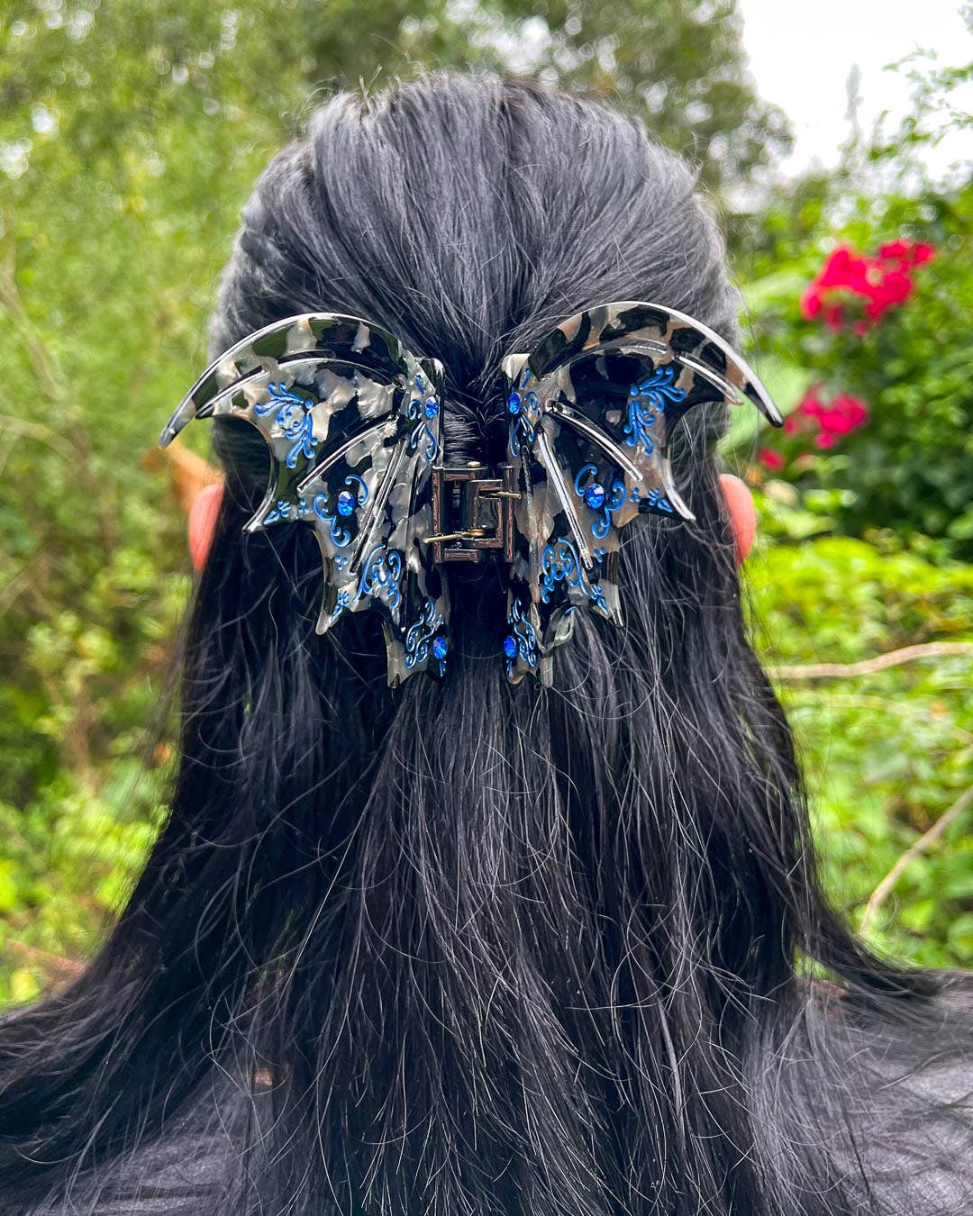 Bat Wing Hair Claw Clip - Blue