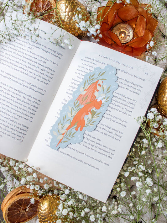 Flying Little Book Dragon Fantasy Bookmark