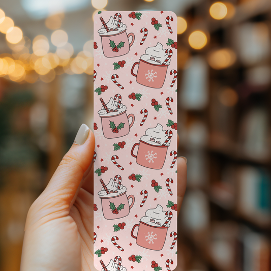 Peppermint Hot Cocoa Bookmark | Soft Matte Laminated 