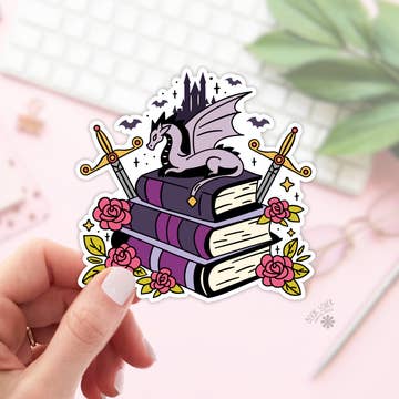 Fantasy Pile of Books Sticker image 0