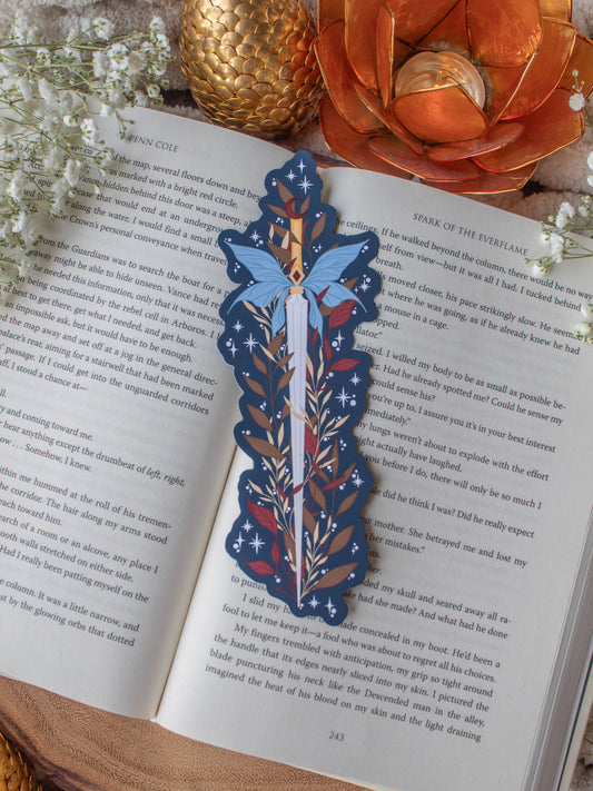 Navy Faerie Dagger Die-Cut Bookmark