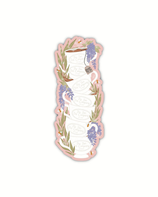 The Ton Regency Teacup Stack Die-Cut Bookmark