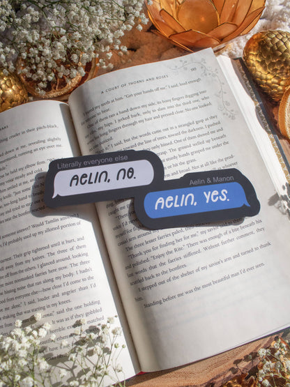 Aelin, No / Aelin, Yes Text Bubble Bookmark | Thone of Glass
