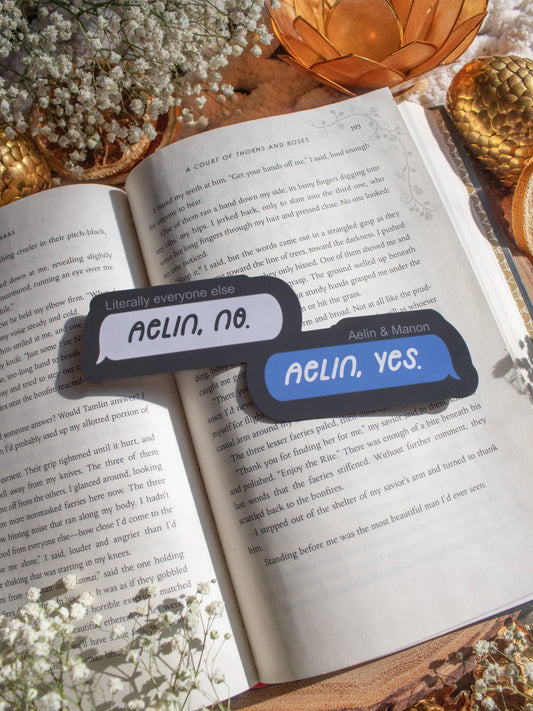 Aelin, No / Aelin, Yes Text Bubble Bookmark | Thone of Glass