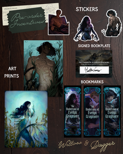 The Undertow of Evelyn Graymore SIGNED BOOKPLATE PRE-ORDER (includes  Art Prints, Stickers, and Bookmarks)