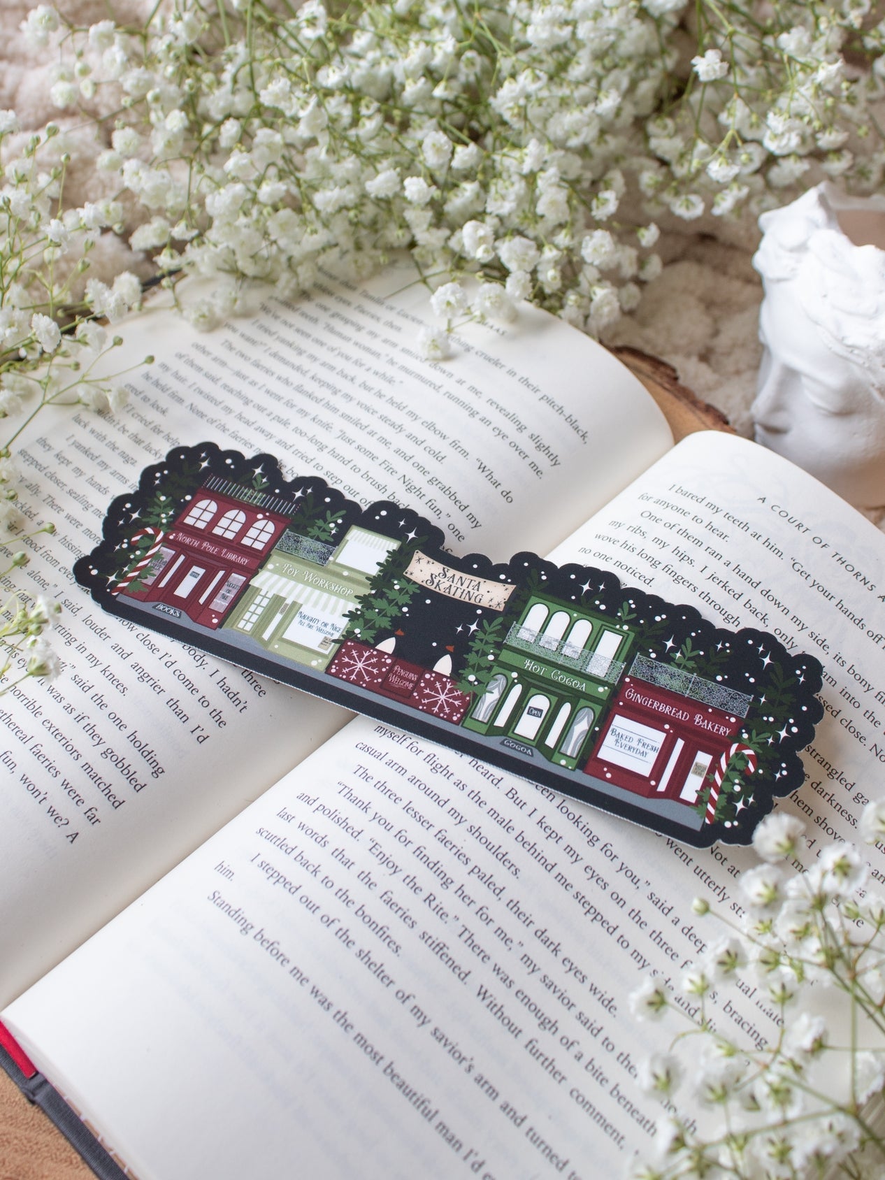 Christmas Village Street Die Cut Bookmark | Soft Touch image 0