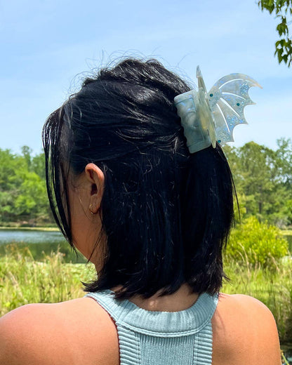 Bat Wing Hair Claw Clip - Pastel Blue