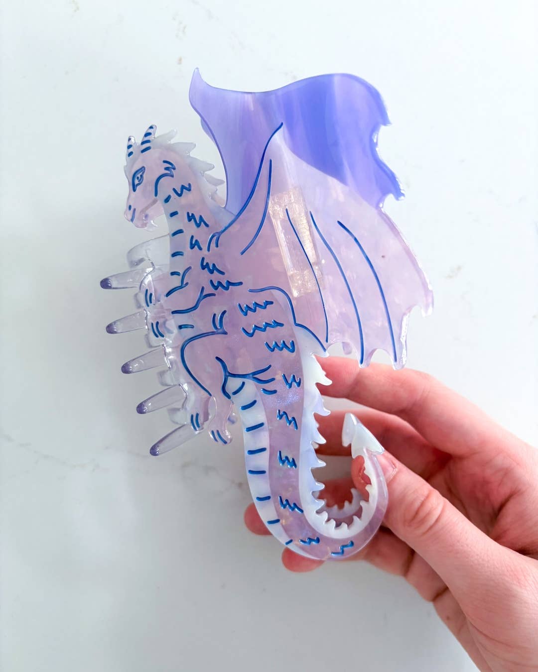 Dragon Hair Claw Clip - Large Purple