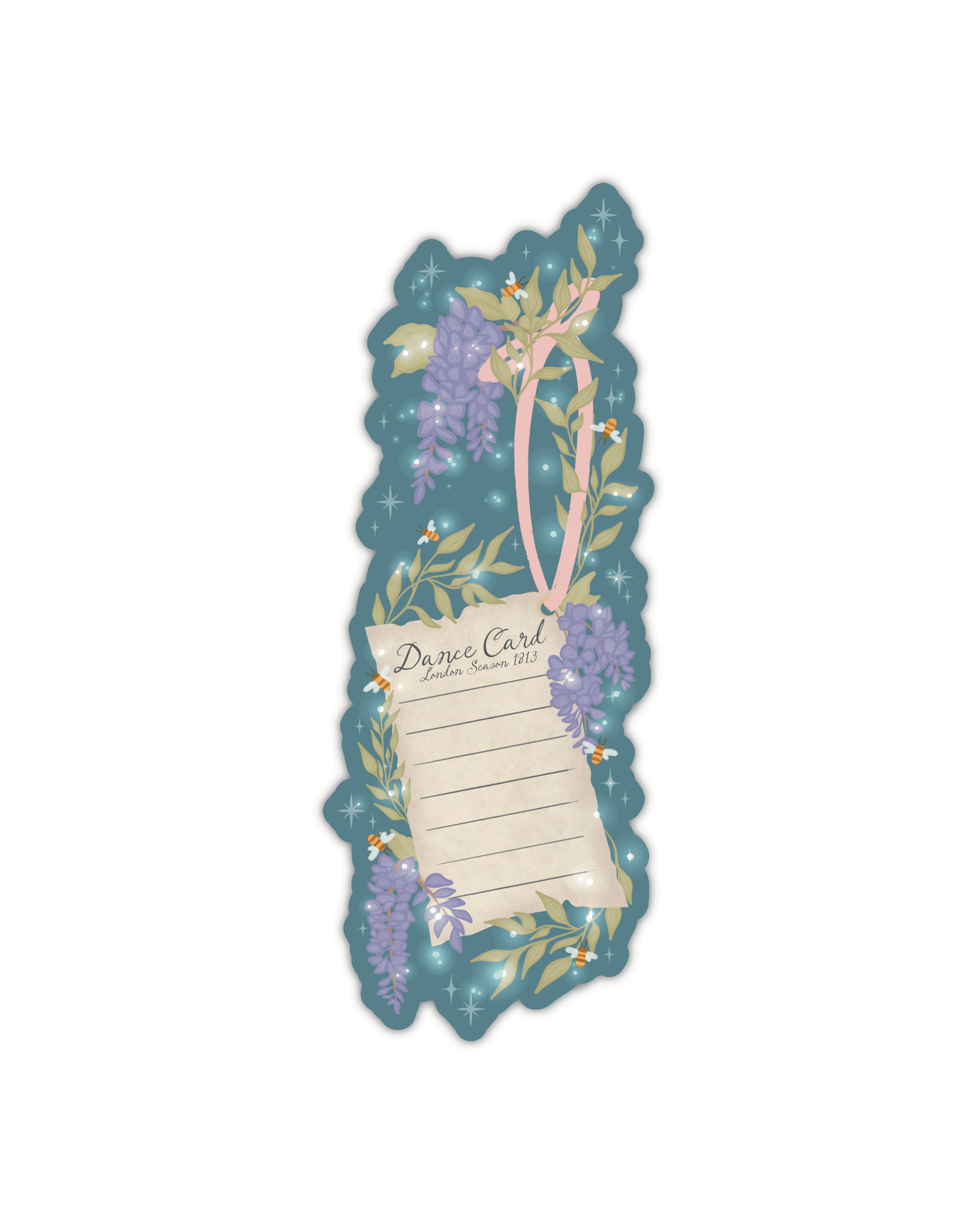 The Ton Regency Dance Card Die-Cut Bookmark