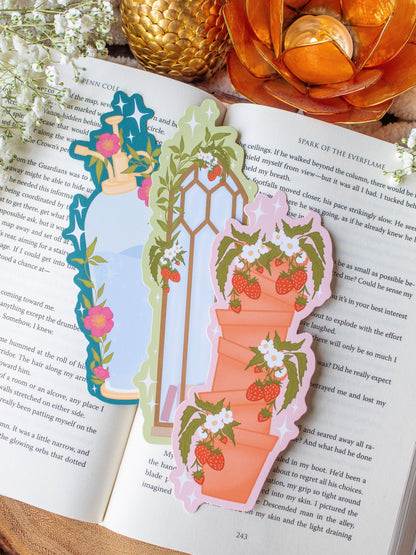 Strawberry Window Die-Cut Bookmark