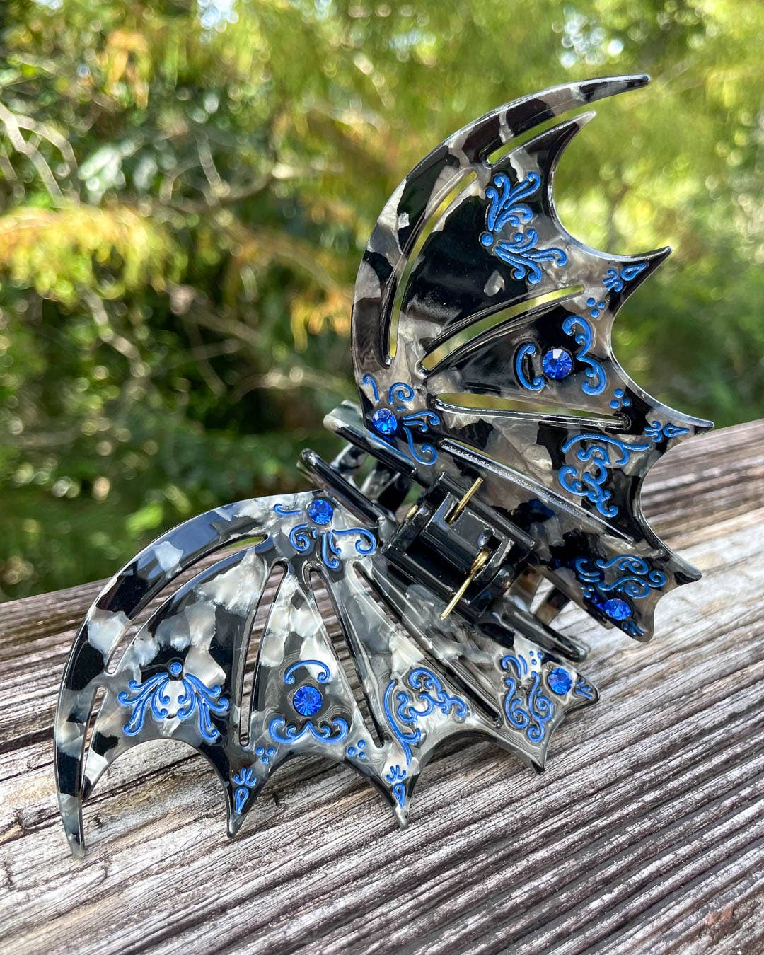 Bat Wing Hair Claw Clip - Blue