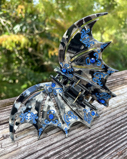 Bat Wing Hair Claw Clip - Blue