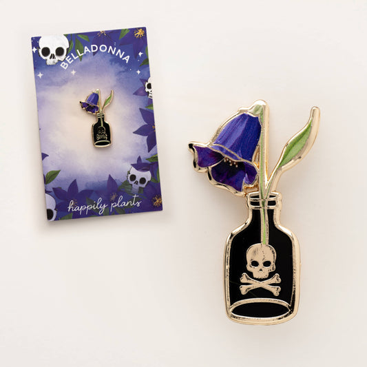 Belladonna Flower & Poison Bottle Pin