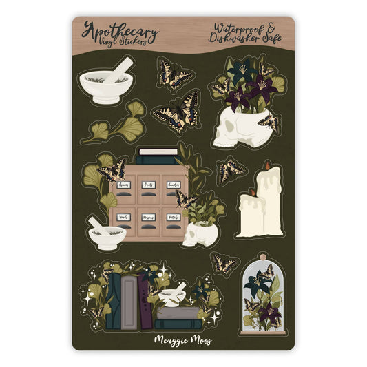 Apothecary Waterproof Vinyl Sticker Sheet image 0
